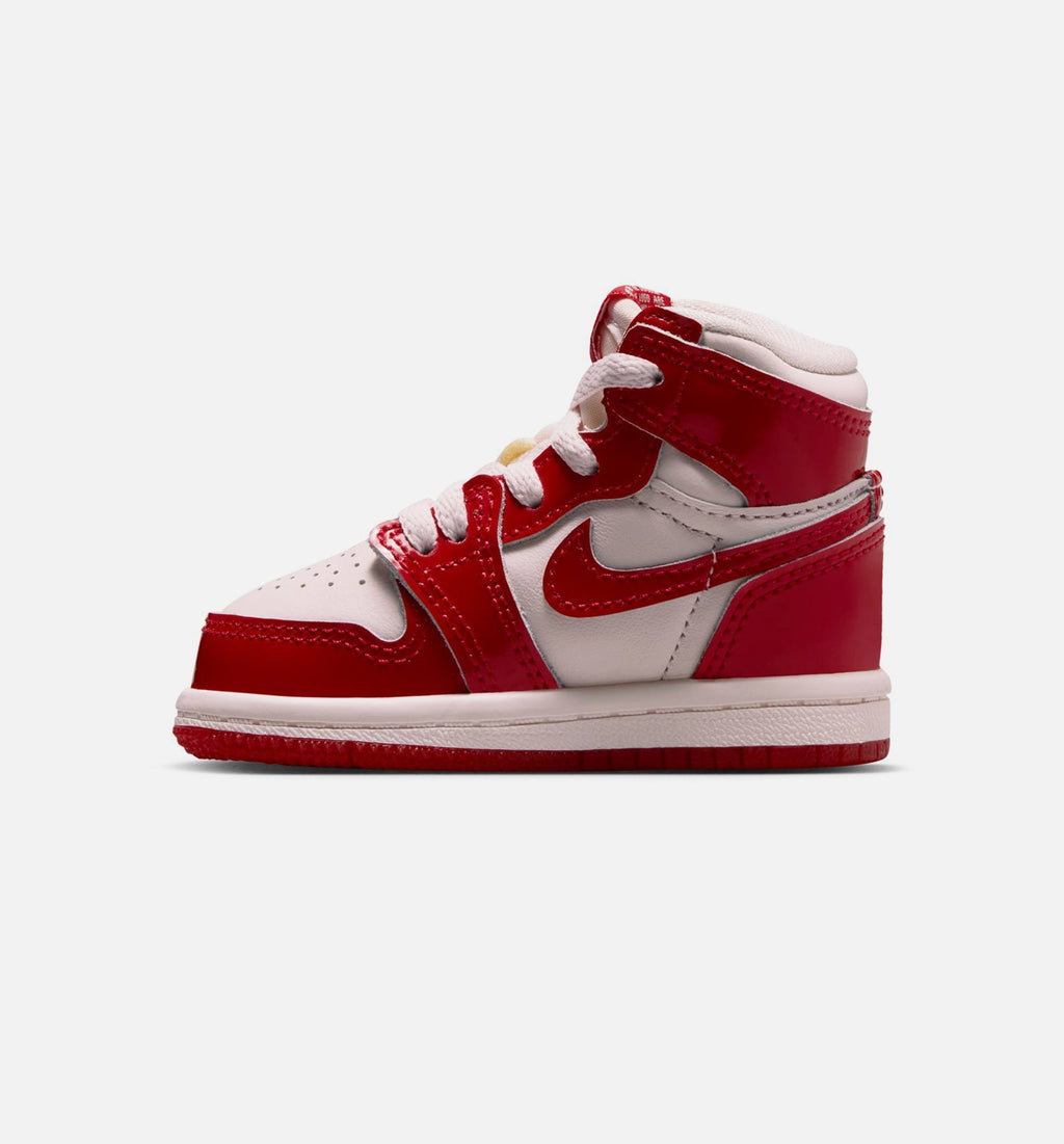 Air Jordan 1 Retro High OG Nails and Grails Infant Sneakers - University Red/Metallic Silver
