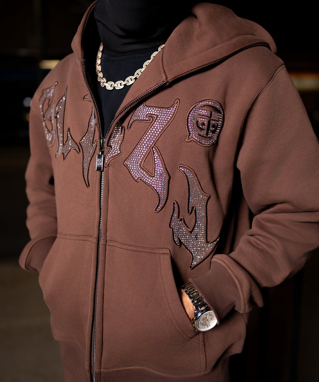GLAZA GOD Sweatshirt Sets -BROWN