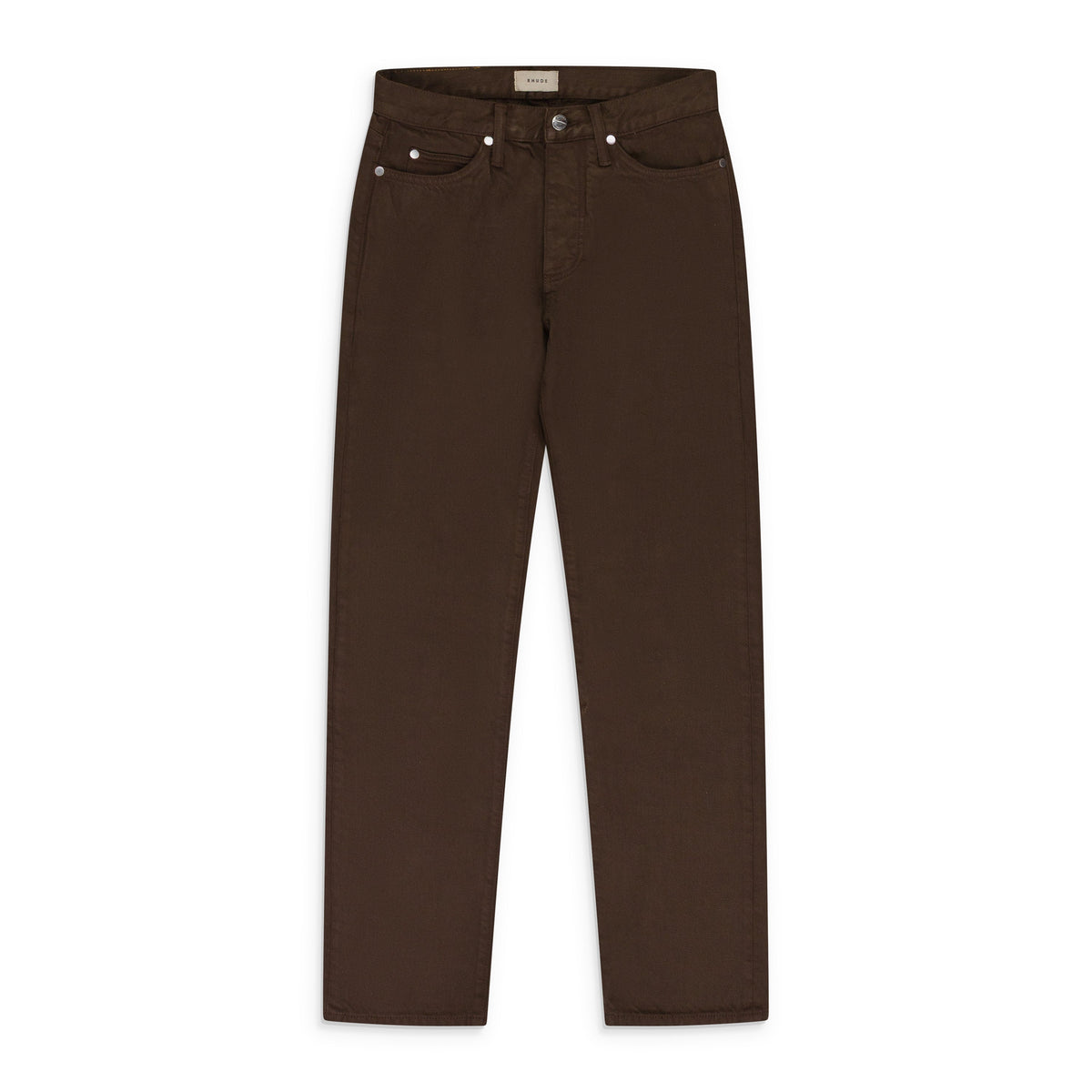 Brown Classic Denim Straight-fit Jeans
