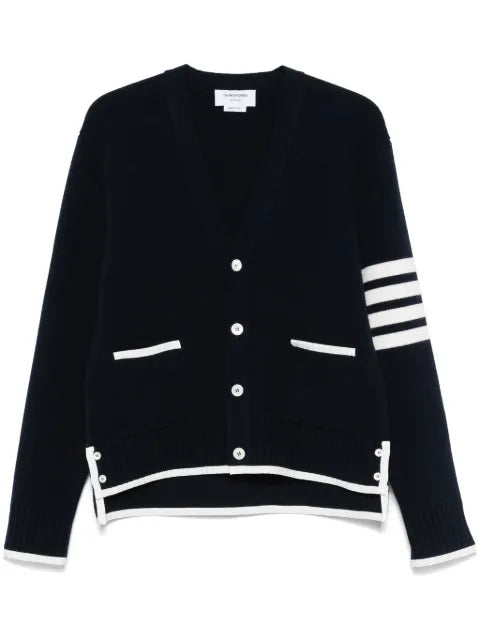 Thom Browne milano stitch merino wool 4-Bar V-neck cardigan