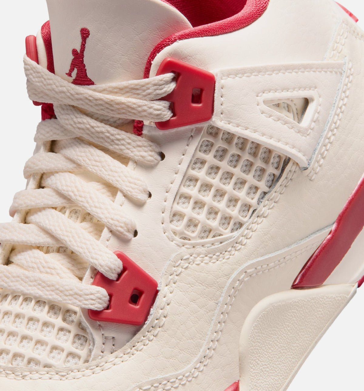 Air Jordan 4 Retro Valentine's Day Preschool Shoes - Ivory/Red