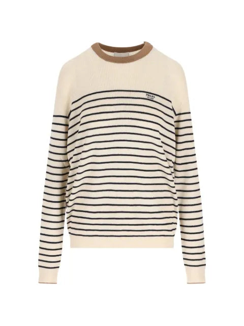 Prada striped button-detail sweater