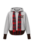 EGONlab. logo-patch scarf-detail hoodie