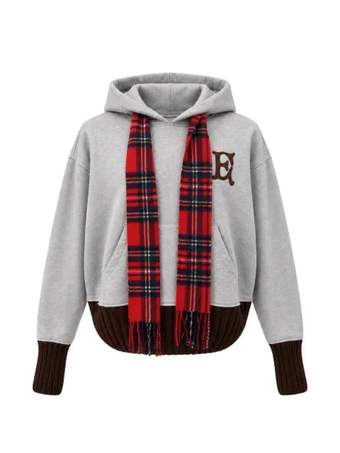 EGONlab. logo-patch scarf-detail hoodie
