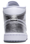 Women's Air Jordan 1 Mid SE White/Metallic Silver (FN5031 100)
