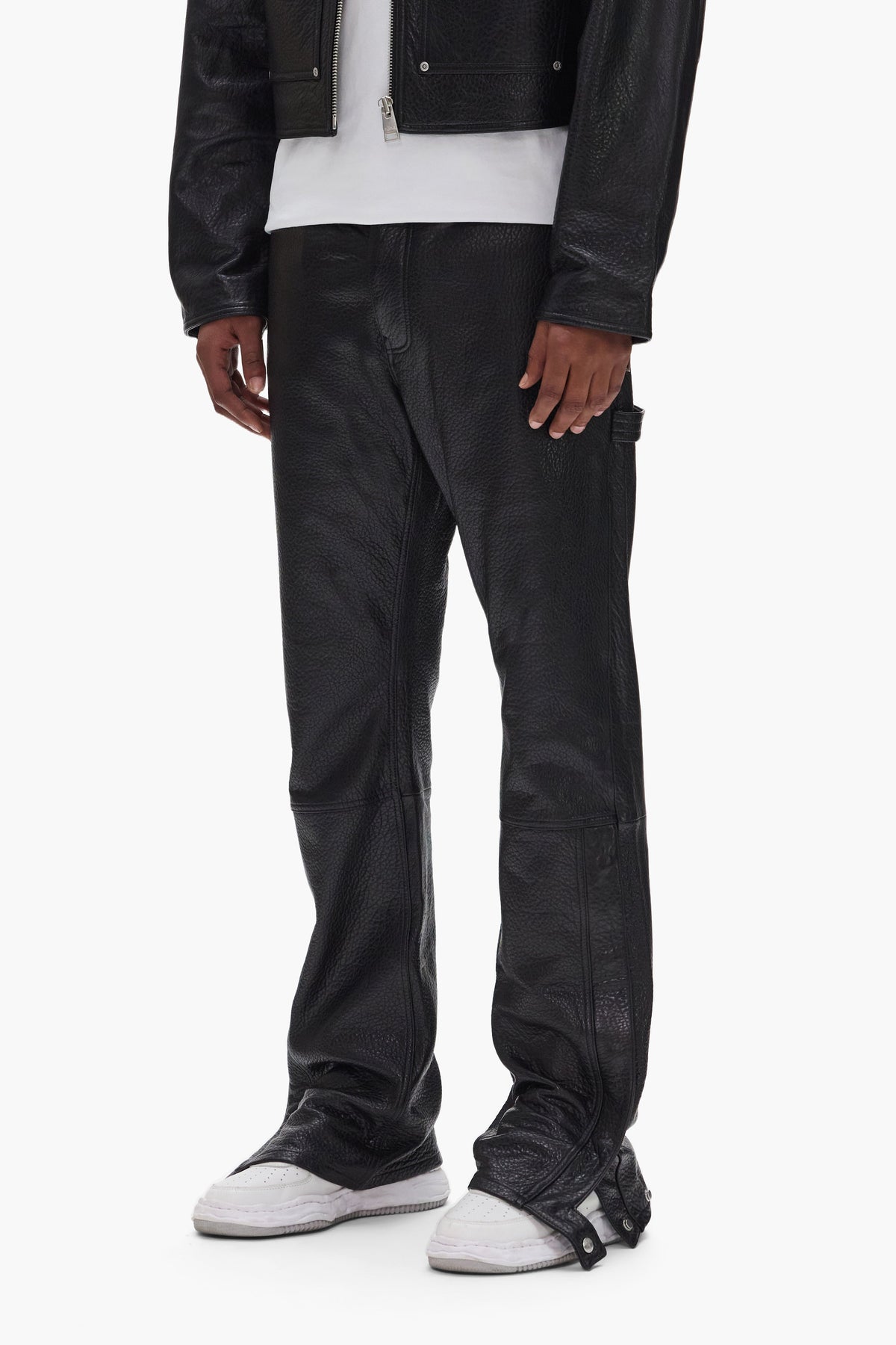 Leather Carpenter Snap Pant