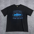 Corteiz "Rules The World" Alcatraz Graphic Tee (Black & Royal Blue Edition)