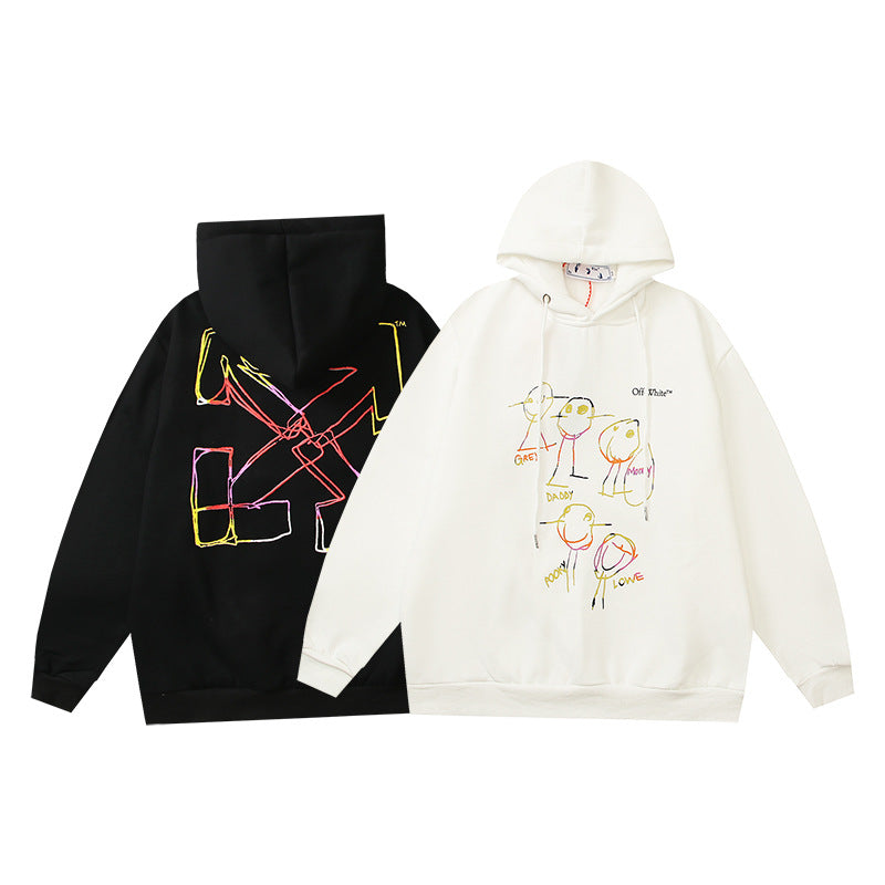 Off-White Arrow Graphic Print Hoodie Streetwear Unisex