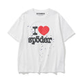 Sp5der "I Heart Sp5der" Red Heart & Star Graphic White Short Sleeve T-Shirt
