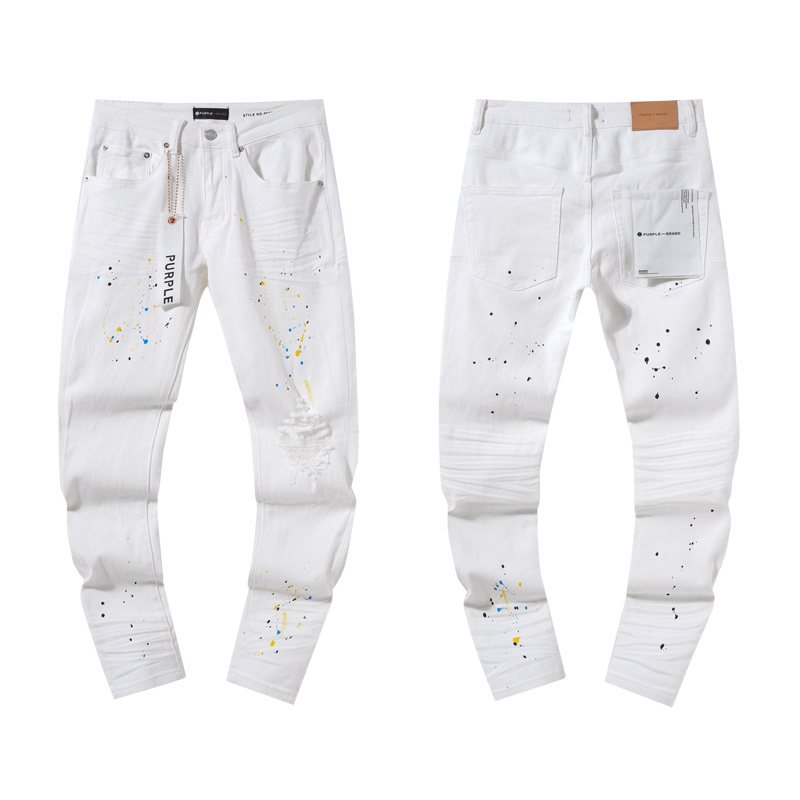 Purple Brand Paint-Splatter Distressed Jeans