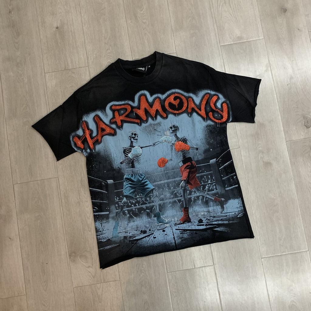 HARMONY Boxing Skeleton Graphic T-Shirt