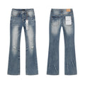 Purple Brand Light Blue Distressed Flare Jeans