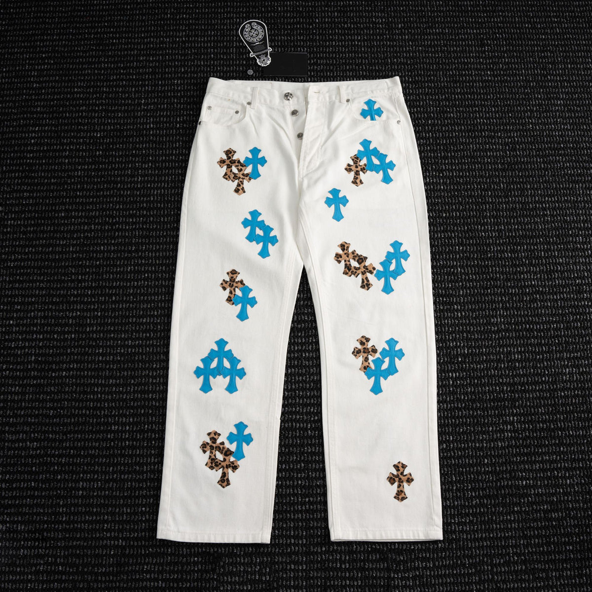 Chrome Hearts White Cross Graphic Pants