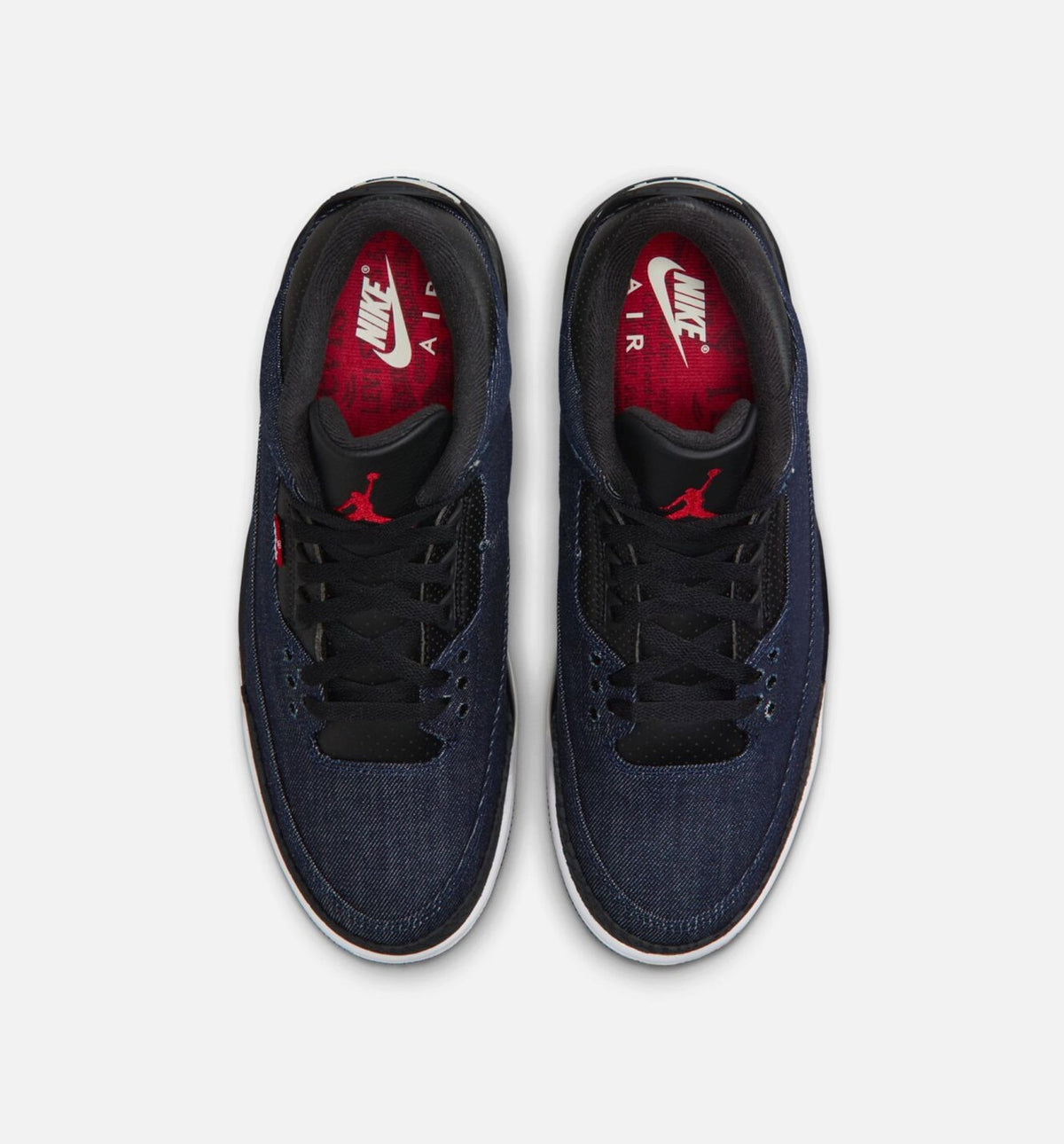 Air Jordan 3 x Levi's Indigo and Gym Red – Men's Lifestyle Shoe in Denim/Black/Sail