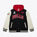 M&N NBA Vi M&N NBA Vintage Logo Chicago Bulls Courtside Fleece Button Front Hoodie  * Full titlentage Logo Chicago Bulls Courtside Fleece Button Front Hoodie
