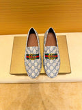 Gucci Monogram Stripe Slip-On Loafers