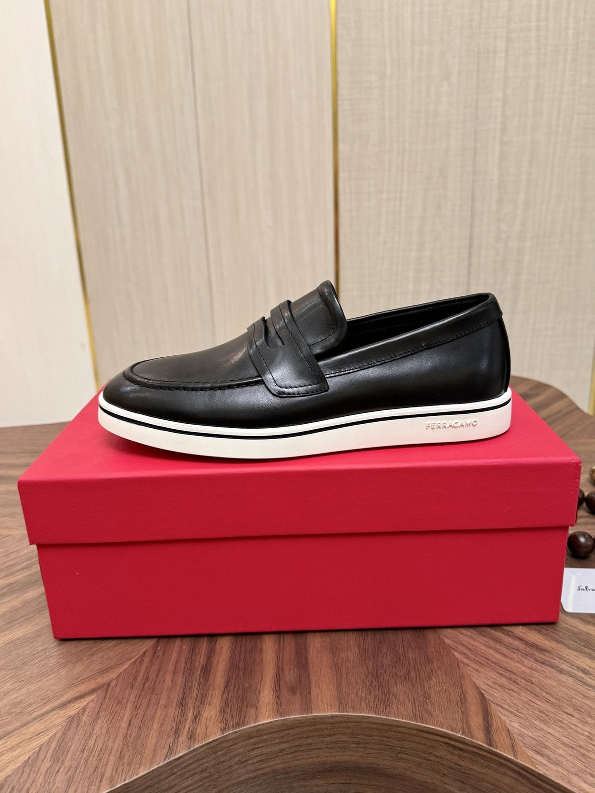 Salvatore Ferragamo Black Penny Loafers