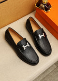 Hermès Black H-Hardware Loafers - Leather Lining