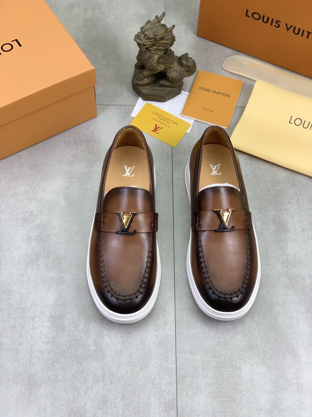 Louis Vuitton Metal Emblem Slip-On Loafers