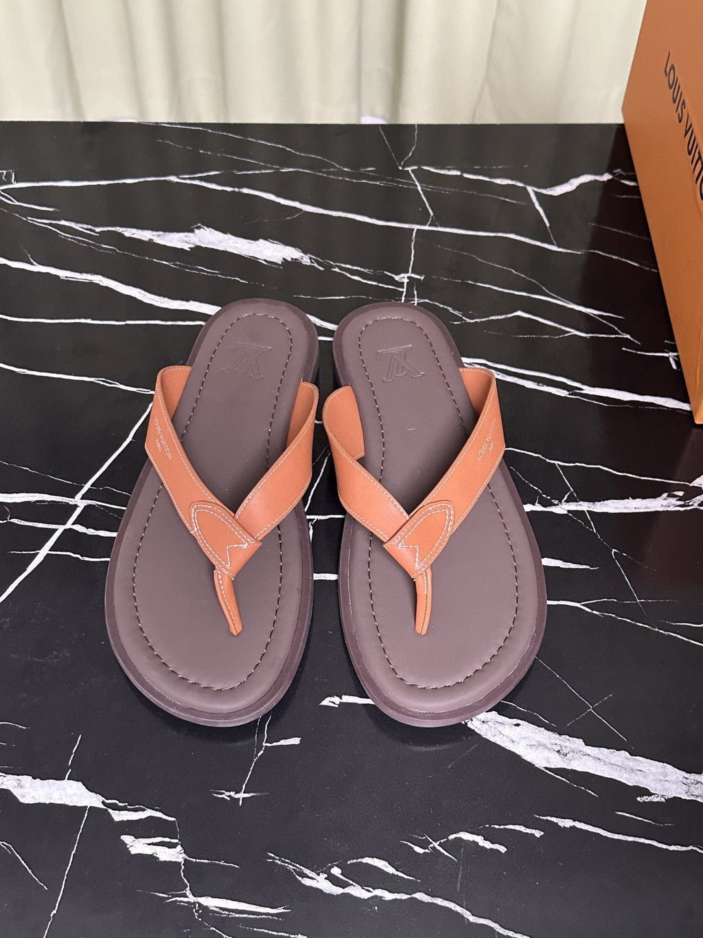 Louis Vuitton Men's Leather Thong Sandals