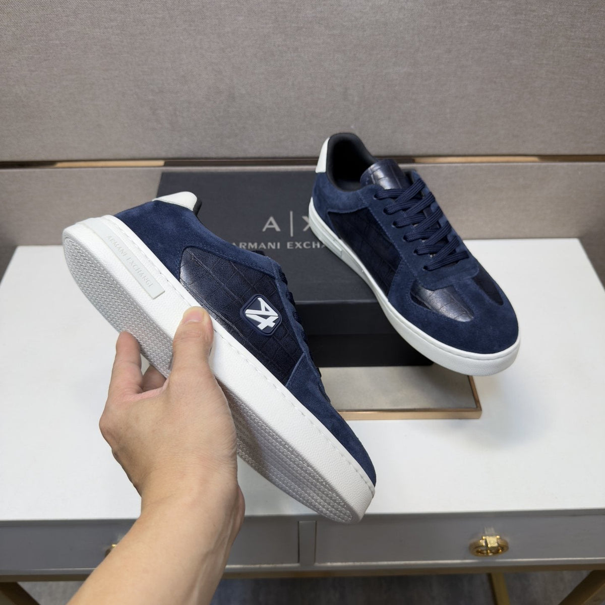 Armani Exchange Men's Paneled Low-Top Sneakers