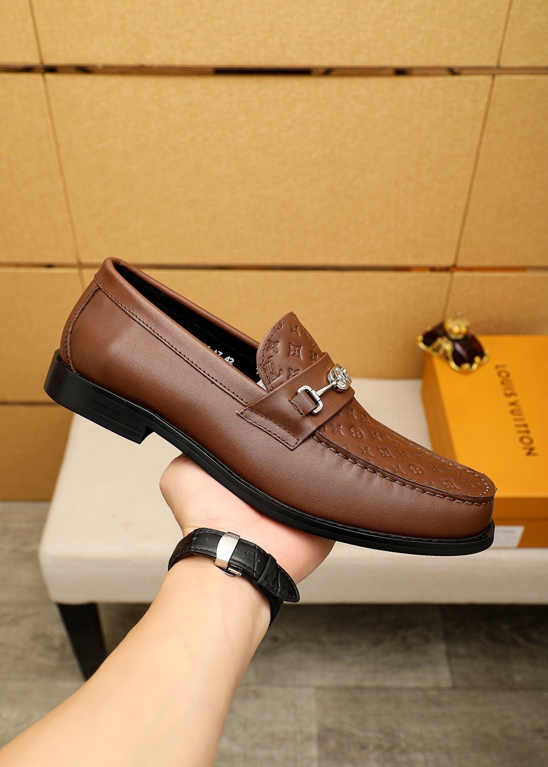 Louis Vuitton Embossed Buckle Loafers - Low-Profile Sole