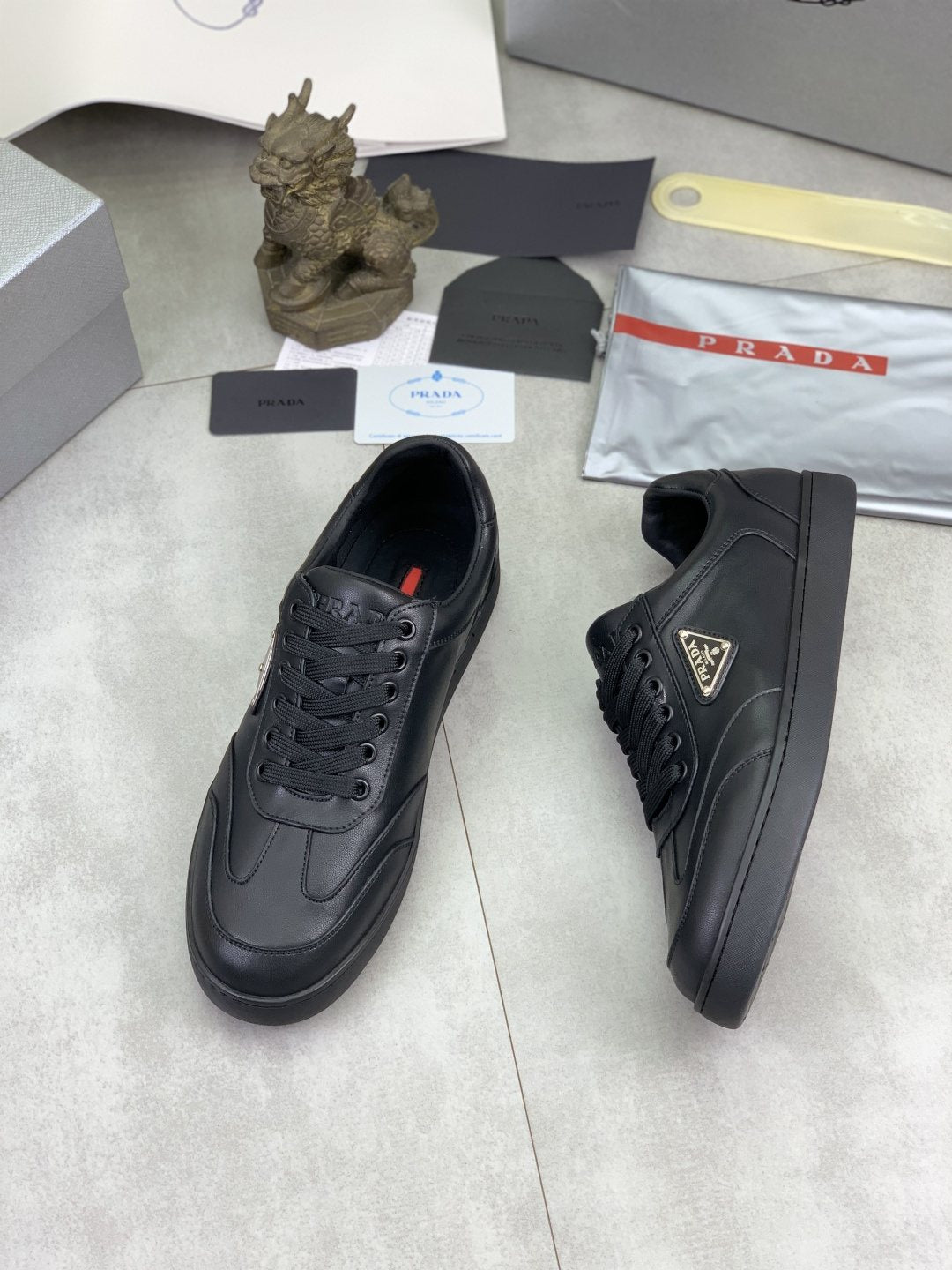 Prada Paneled Low-Top Sneakers