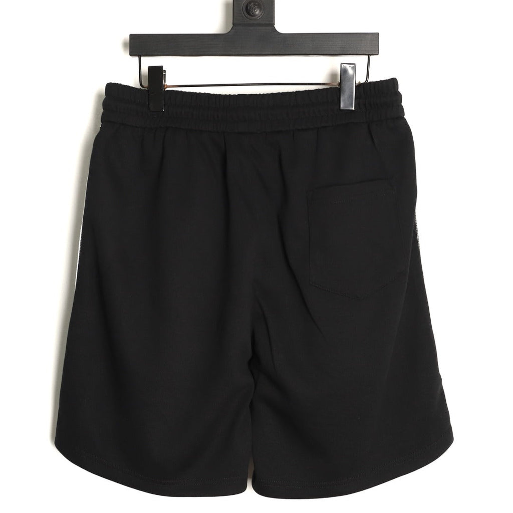 Dior Monogram-Style Side-Tape Shorts - Black
